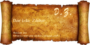 Darida Zádor névjegykártya